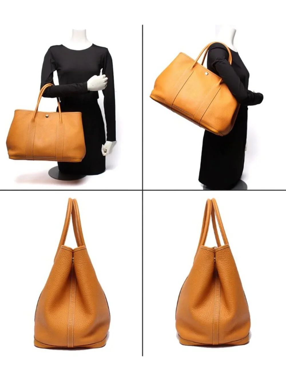 Hermes Tote Bag Silver Garden Party PM 36 Taurillon Clemence